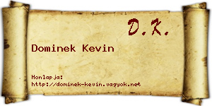 Dominek Kevin névjegykártya