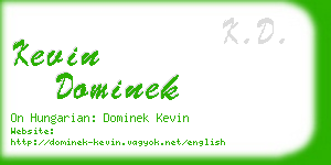 kevin dominek business card